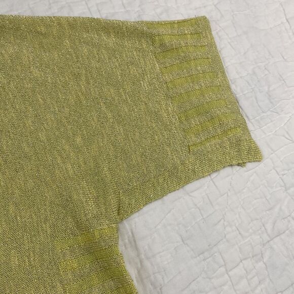 Anthropologie Alicia Green Shimmer Linen Blend Pull Over size Small - Picture 6 of 10